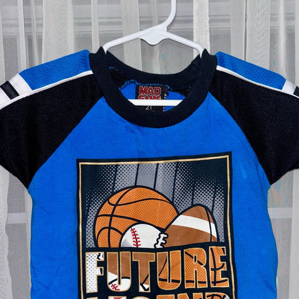MAD Engine Blue and Black "Future Legend" Sports Graphic Tee